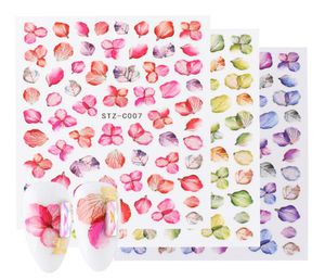 Real Flower Nail Art Stickers 3D Adhesive Decals Leaf Butterfly Maple Nails Design Colorful Decoration Wraps CHSTZC01119897168