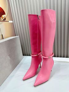 Top quality long boots, genuine leather sole, 100% side zipper opening, fashion boots, slip on leather sole, women's shoes, sizes 35-41, box boots