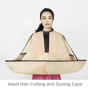 Cutting Cape Adult Self Haircut Cape Cloth Waterproof Hair Cutting Cloak Umbrella Capes Hairdresser Apron Salon Barber Hairdressing Gown Tool 231102