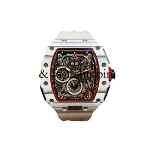 Superclone الساعات مصمم Wristwatch Mechanics الفاخرة ميكانيكا مشاهدة Richa Milles Business Leisure RM50-03 الآلات الأوتوماتيكية الكربون الأبيض 7750 436 Montres de Luxe