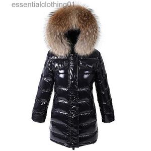 Women's Down Parkas Women Winter Parkas Long Down Jacket Natural Real Raccoon Fur Collar Luxury Ladies Puffer waterproof Coat L231102