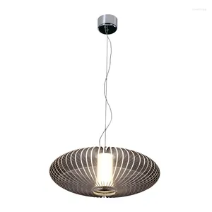Candle Holders Comely Modern LED Pedant Light Fixture Cage Hanging Pendant Lamp Living Room Chandelier Lantern Creative Metal Dining 90