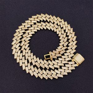 15mm 16mm 18mm 20mm armband 925 Sterling Silver Diamond Gold Custom Men Halsband Moissanite Cuban Link Chain