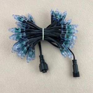 ストリング/1000pcs 50ct/4インチ/DC12V WS2811/規制LEDピクセルノード18AWGオールブラックワイヤー; IP68; 13.5mm/Xconnect