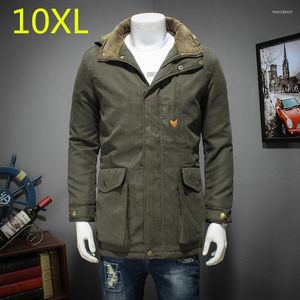 Mäns ner 2023 stor storlek 10xl 9xl 8x vinterjacka Men casual parka bomullsskadad kläder tjock varm kappa byst 155 cm