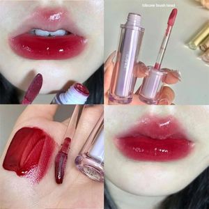 Lip Gloss Red Tint Névoa Macia Batom Líquido Feminino Maquiagem Esmalte Espelho Água 8 Cores Chá Gelo Lipgloss Cosméticos Copo Antiaderente