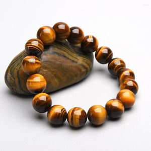 Pulseiras de charme tigre olho de pedra natural bracelete de bracelete Buda Men 12mm Minchas Lava Difusor Cool Tamanho Big Tamanho grande