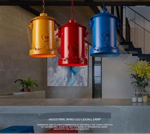 Hängslampor hydrant röda loft industriella vindljus retro järn kaffe bar kreativ personlighet konst belysning eld gy280
