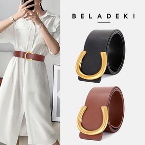 Belt Genuine Leather Belts Metal Buckle Wide Women Waist for Ladies Dress Luxury Corset LB2161 231101