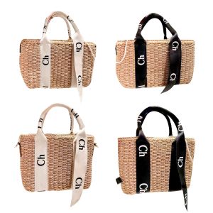 borsa in paglia intrecciata per il fine settimana moda Raffias spalla a tracolla borsa a mano grande di design di lusso Borsa da spiaggia per donna Borsa tote nera borsa bianca pochette