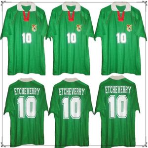 QQQ8 Retro Bolivia 1994 Spor Kulübü Futbol Forması Klasik #10 Etcheverry Home Green 94 Mançes Vintage Futbol Gömlekleri Kalsiyo