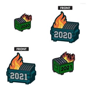 Broschen Pins / 2023 Dumpster Fire Soft Emaille Pin Revers Worst Year Ever Not My President Garbage Person GiftPins Kirk22