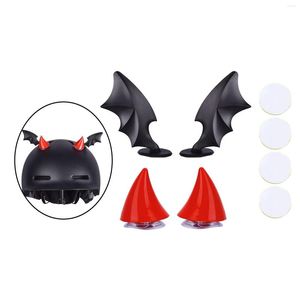 Motorcycle Helmets Helmet Decoration Devil Honrs & Wings Combination Easy To Install Fit For Ski