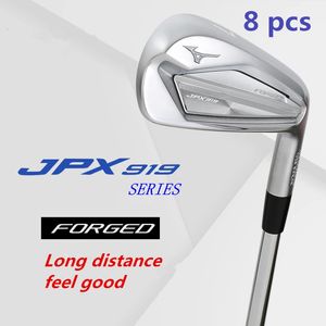 Głowy klubowe 8pcs Golf Iron JPX919 Set Golf Futed Irons Clubs Golf Clubs 4-9pg R/S Flex Stal/Graphit Saft z osłoną głowy 231101