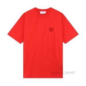amis erkek tişörtler 22ss erkek tasarımcıları paris yeni amis t shirt ton ton ton aşk nakış moda sokak joker yuvarlak boyun pamuk 8pmq