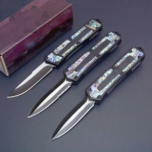 Specialerbjudande svart handtag Auto Tactical Knife 440C 58HRC Black Blade EDC Pocket Knife Gift Knives With Nylon Bag Xmas Gift