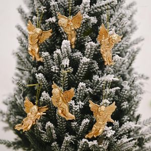 Christmas Decorations 6/12pcs Gold Silver Angel Pendant Party Decoration Tree Decor Hanging Ornaments Year 2023 Gifts For Kids