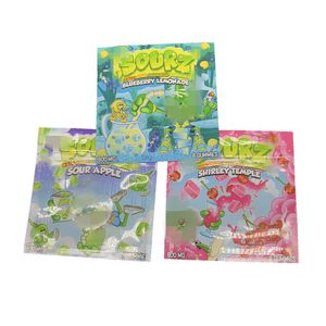 sourz gummies sours pack Sacchetti per imballaggio 600MG Morsi di punch acido di ciliegia Confezione con chiusura a zip Sacchetto di imballaggio gommoso per caramelle Fiore secco Mylar antiodore vuoto