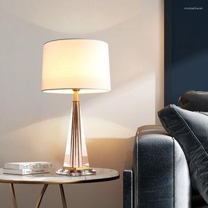 Table Lamps Crystal Lamp Fashion Light Luxury Living Room Bedroom Bedside Nordic All-copper Project Model