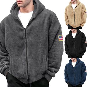 Erkek Hoodies Sweatshirt Sweater Erkekler Peluş ve Kalın Kış Kapüşonlu Sonbahar Kore Versiyon Gevşek Külver Günlük Kuzu Kaşmir Ceket 231102