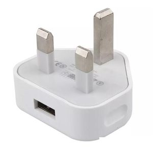 Caricabatterie per cellulare Caricabatterie da muro USB reale 5V 1A Adattatori per Regno Unito Spina Adattatore di alimentazione per gamba a 3 pin da viaggio domestico Ricarica per tablet smartphone Dhcnf