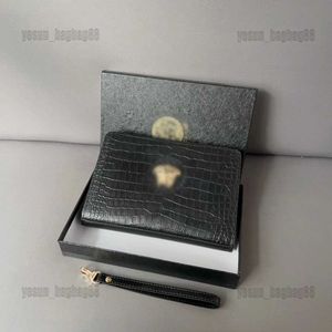 Luxurys Designers Mens Versages Classic Wallet Bags Card Holder Carry Button Hand Holding Combination Lock Bag Purse 26cm/17cm