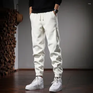 Pantaloni da uomo Autunno Beige Baggy Uomo Casual Sport Elastico in vita con coulisse Pantaloni da jogging