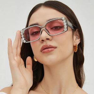 Güneş Gözlüğü Moda 2023 Elmas Kare Çerçeve Kadınların Kişiselleştirilmiş Trendi Kadın Gözlükleri UV400 Koruma Seyahat Partisi Gözlükleri