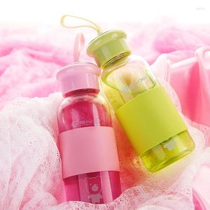 Water Bottles Tianxi Glass Cup Portable Korean Female Student Tea Creative Clear With Cover Style Cute