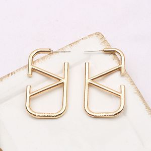 Luxury 18K Gold Plated Designer Stud Earring for Fashion Women Double Letter Designers Lettering Jewelry Wedding Party Gift High Quality 20style