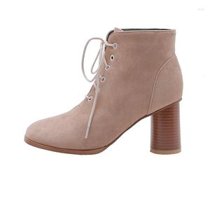 Boots Oversize Large Size Big - Women Shoes Ankle For Ladies Woman Winter Heel Strap Round Head