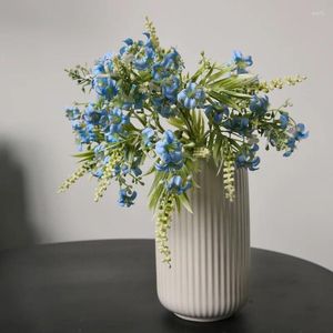 Dekorativa blommor 1 st konstgjorda lila blommor simulering falska växt bukett arrangemang vas bröllop fest dekoration