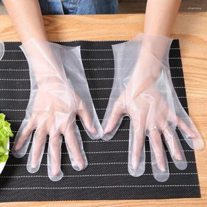 Одноразовые перчатки 100 шт. пластиковые кухонные пищевые многофункциональные утепленные перчатки для работы по дому в ванной комнате чистые экологически чистые руки