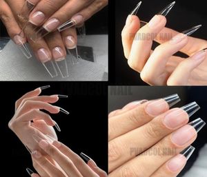 240st Gelly Tips Soft Gel Nail Extension Tips Full Cover Preshaped Sculpted Long Coffin Stiletto False Tip Quick Building Mold 23085475