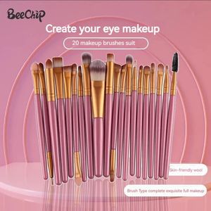 Lipstick 20 PCS Makeup Brush Set Eye Shadow Foundation Beauty Tools Super Soft Man made Fibers Full 231102