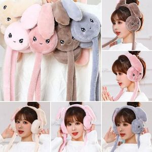 Berets Soft Funny Toys Student Couple Jumping Up Caps Winter Plush Ear Muffs Moving Earmuffs Warmers Ears Protection