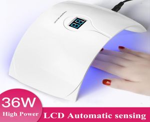 9c9s artı 36W LED UV lambası tırnak kuru UV LED Üretim Akıllı Tırnak Lambası Kurutucu Işığı Tüm Jel Ciltine Küreler3156419