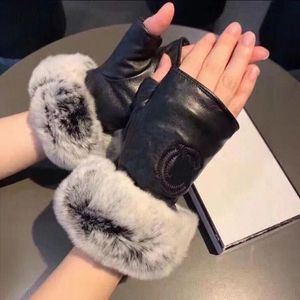 Designer mens women leather gloves men Fingerless Sheepskin touch screen gloves soft warm winter Fingerless Gloves O6Df#