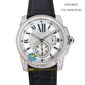 2023 Fudicury Mens Designer Watches Cal.1904-PS MC الحركة التلقائية الميكانيكية 42 مم 904L من الفولاذ المقاوم للصدأ حالة جلدية من جلسة الياقوت