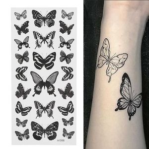 Временные татуировки 1sheet Водонепроницаемая временная татуировка наклейка 3D Тема бабочек подделка для женщин для женщин.