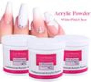 120 g akrylpulver klar rosa vit snidning kristallpolymer 3D nagelkonst kristallpulver poly gel tips byggare för naglar förlängning5743553