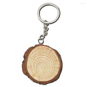 Keychains E15E 10Pcs Unfinished Natural Wood Slices Blank Hand-Painted Jewelry Making