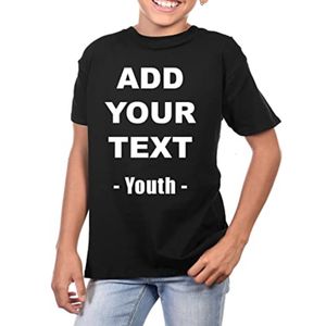 Mens Tshirts Kids Cirta de impressão digital personalizada juvenil Ultra Soft Baby Custom Your Own Design Tshirt Boys and Girls Diy Cotton Roupos 230403