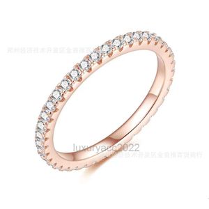 Biżuteria Tiffanylies Pierścienie T 925 Sterling Srebrny węgiel Pełny rozdrobniony diamentowy pierścień diamentowy Kobiety
