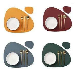 Table Mats Inyahome Coffee Bistro PU For Bars Irregular Waterproof Tables Els Oil-proof Shops Kitchen Leather Set Placemats Shape