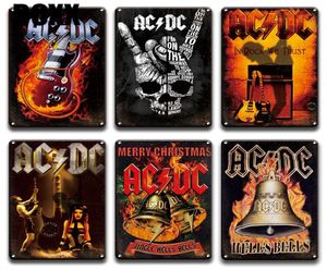 ACDC Band Rock N Roll Plaque Metal Tin Znak Vintage Man Cave Bar Pub Wystrój domu Retro salon Art Art Metal Plakat Signs8398548