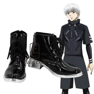 Trajes de catsuit anime tokyo ghouls ken kaneki cosplay sapatos de festa de halloween botas de combate pretas feitas sob encomenda