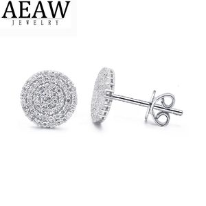 Stud AEAW Earrings for Women Trending Solid 10K Gold Stud Earrings Flower Setting Mossanite Diamond Gems Wedding Jewelery 230403