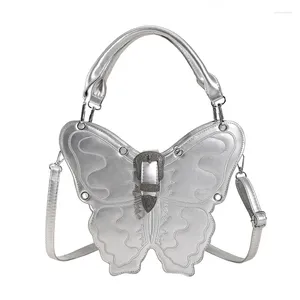 Evening Bags Woman Shoulder Bag Crossbody Backpack Handbag Y2k Silver White Butterfly Creative Design Premium Feel Halloween Gift Retro