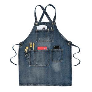 Thick Denim Apron with Pocket Jean for Women Men Hair stylist Barista coffee shop in working beautiful salon